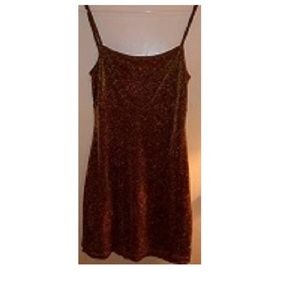 Vintage Gold Glitter Dress By "Esprit De Corp"